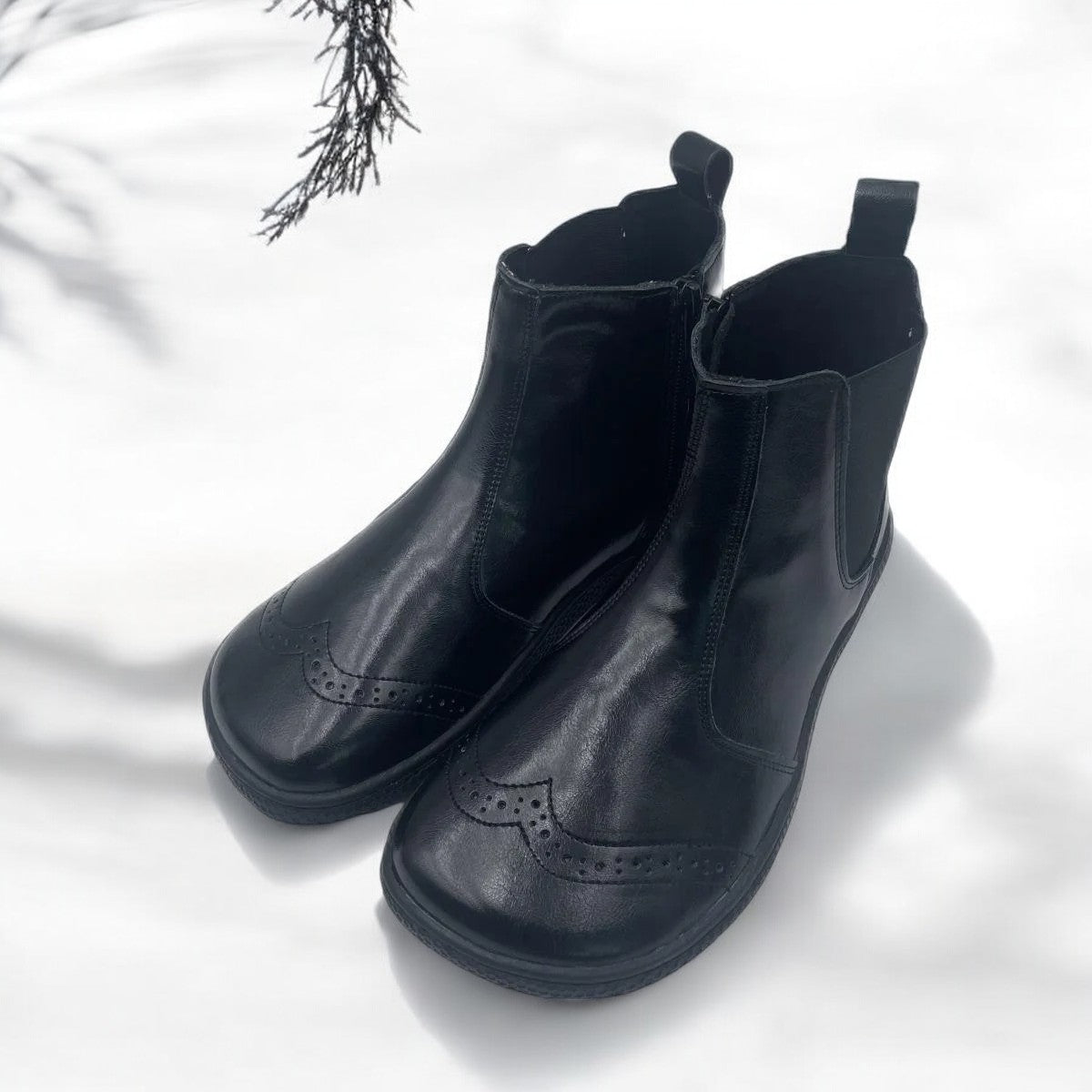 Tipsietoes Chelsea Barefoot Genuine Leather Boots With Wool Lining