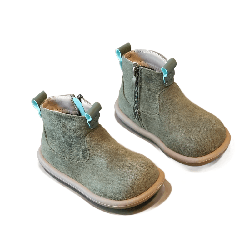 Ravello Kids Oxford Suede Boots - Anti - Slip Plush Ankle Boots for Autumn and Winter - Ravello Barefoot Shoes