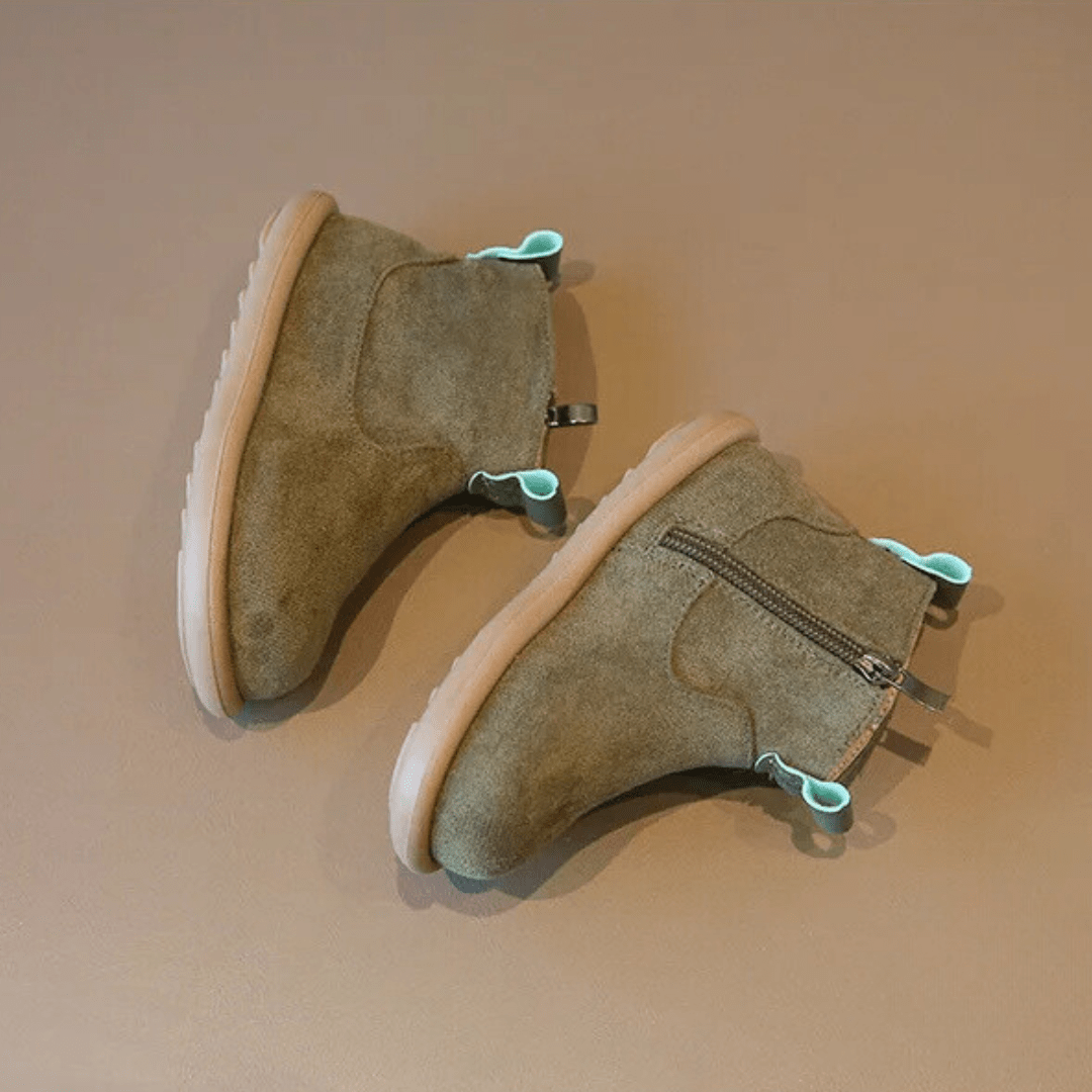 Ravello Kids Oxford Suede Boots - Anti - Slip Plush Ankle Boots for Autumn and Winter - Ravello Barefoot Shoes