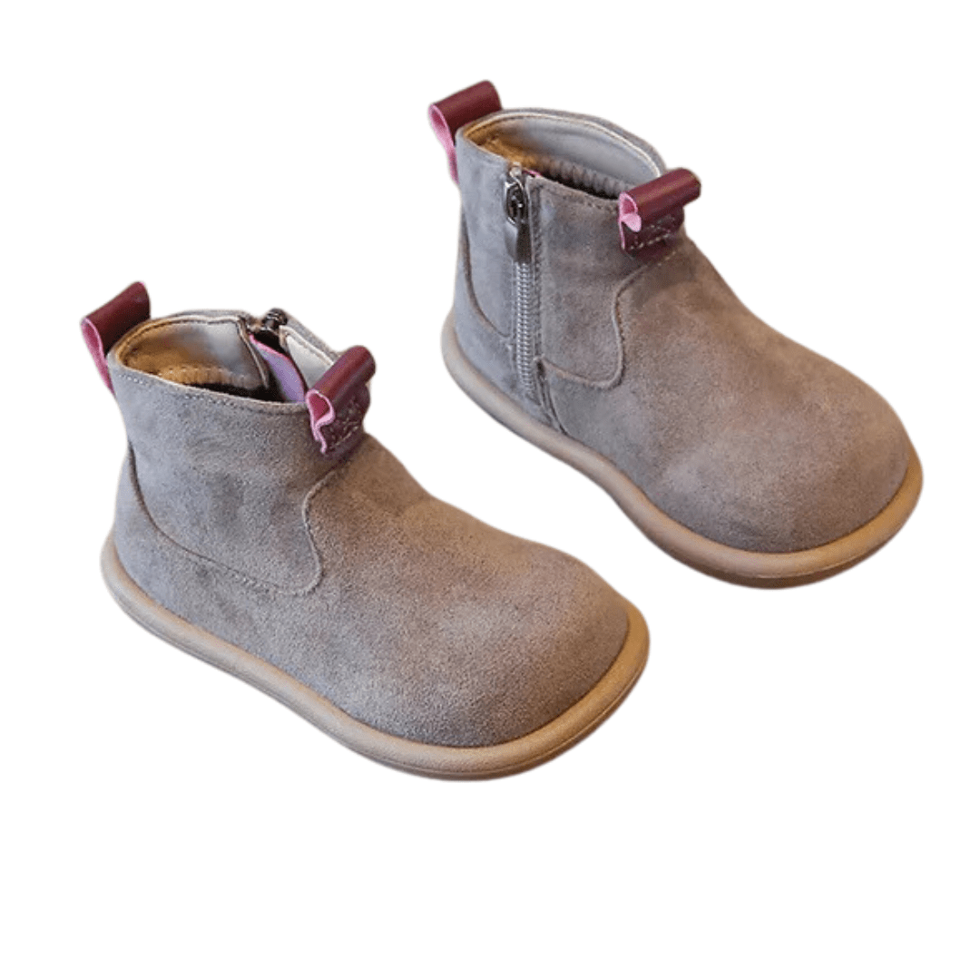 Ravello Kids Oxford Suede Boots - Anti - Slip Plush Ankle Boots for Autumn and Winter - Ravello Barefoot Shoes