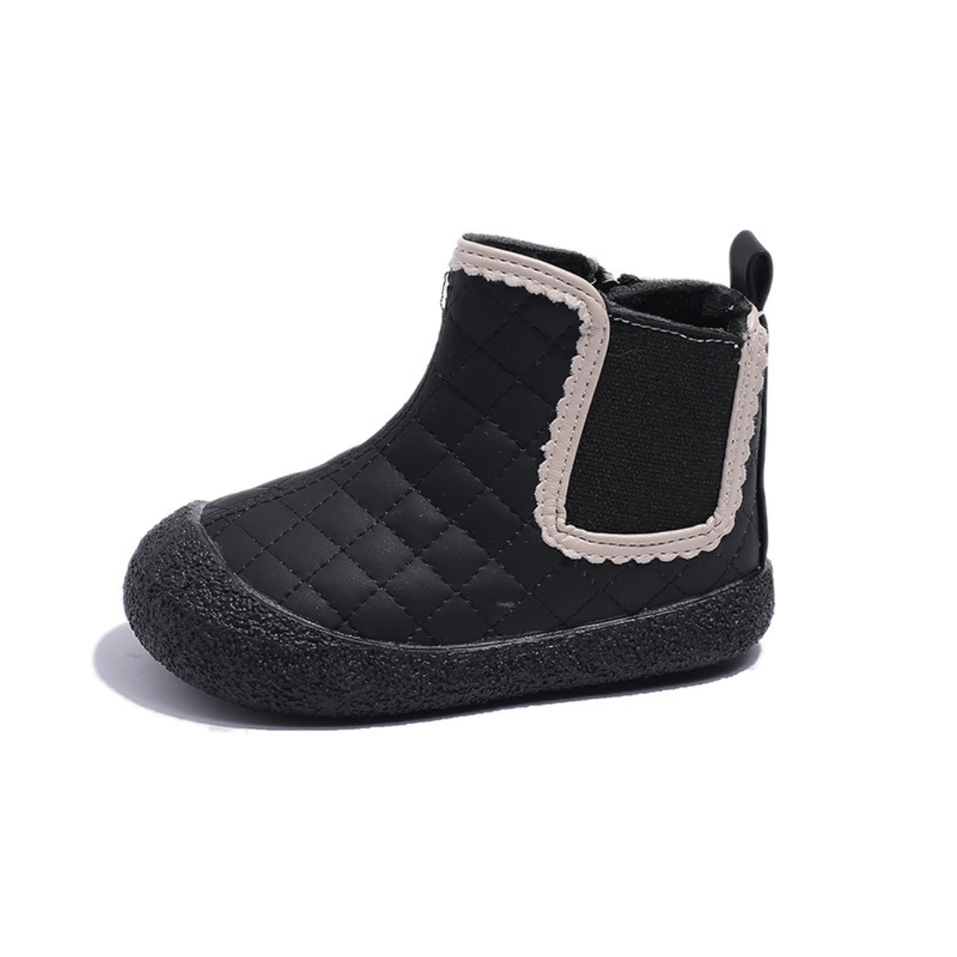 Ravello Kids Waterproof Leather Boots - Non - Slip, Windproof Plush Ankle Boots for Girls - Ravello Barefoot Shoes