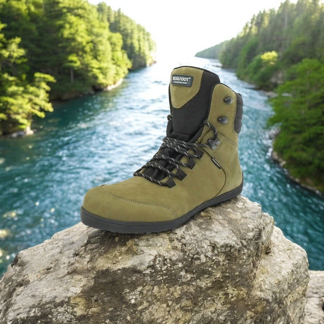 RealFoot Trekker High Leather Hiking Boots – Premium Durability and Natural Movement - Ravello Barefoot Shoes