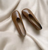 Smile Circle Leather Ballet Flats - Simple and Comfortable Round Toe Shoes for Women - Ravello Barefoot Shoes