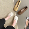 Smile Circle Leather Ballet Flats - Simple and Comfortable Round Toe Shoes for Women - Ravello Barefoot Shoes