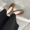 Smile Circle Leather Ballet Flats - Simple and Comfortable Round Toe Shoes for Women - Ravello Barefoot Shoes