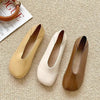 Smile Circle Leather Ballet Flats - Simple and Comfortable Round Toe Shoes for Women - Ravello Barefoot Shoes