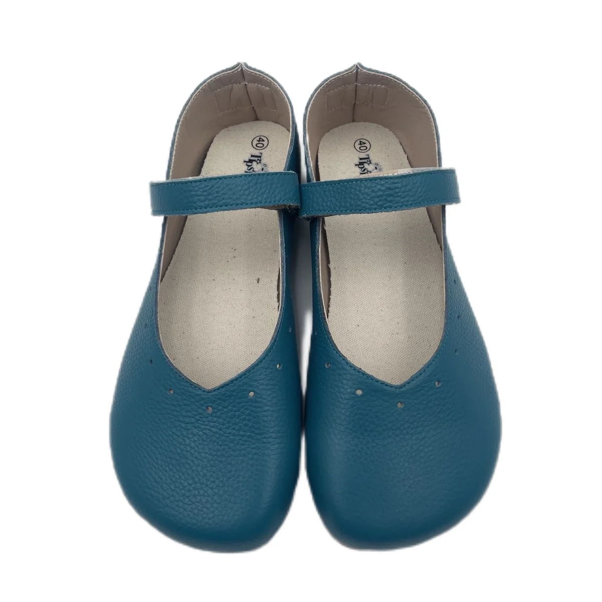 Tipsietoes Barefoot Genuine Leather Ballerina Mary Jean Women with Flat Soft Sole Zero Drop Wider Toes Box - Ravello Barefoot Shoes