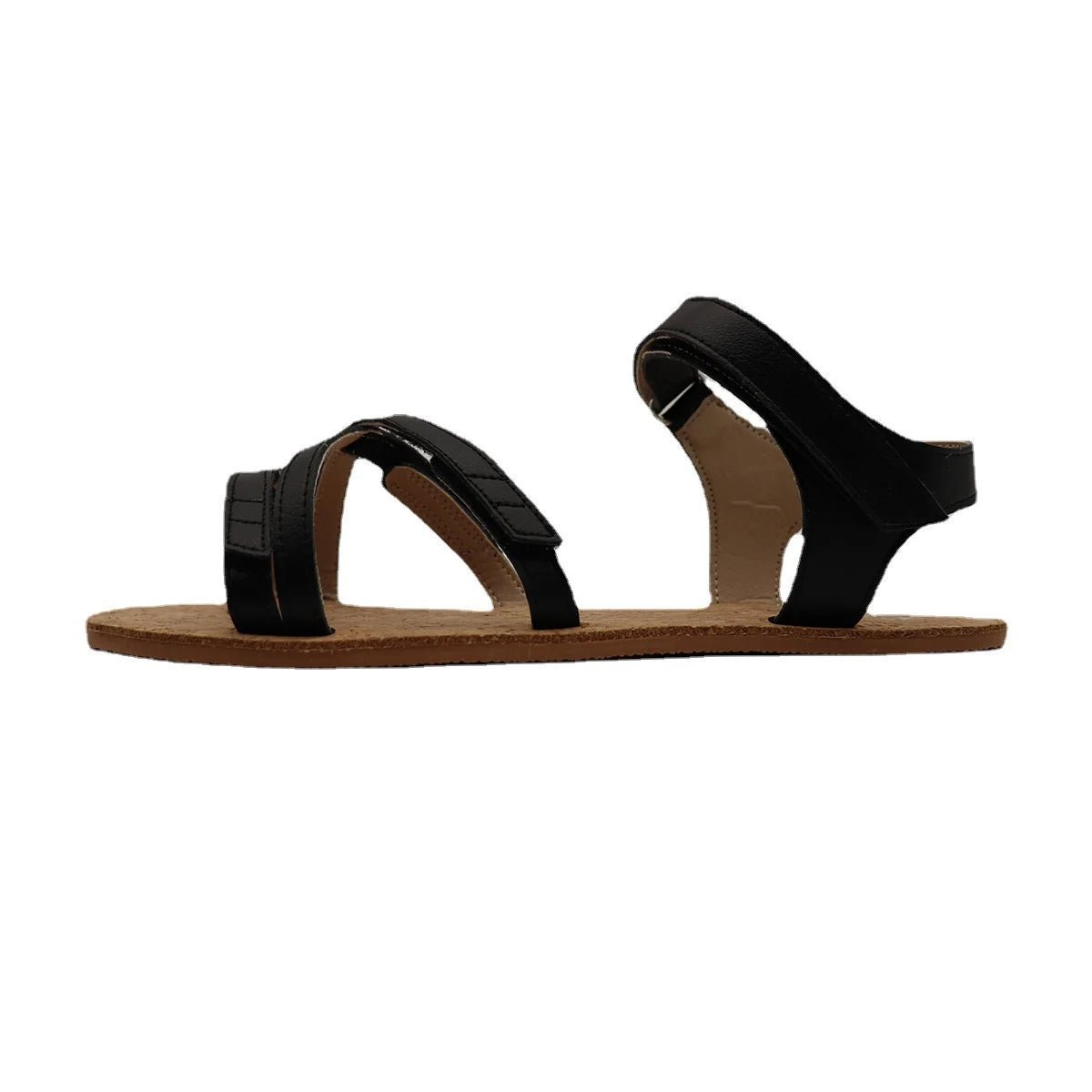 Tipsietoes Crossed Barefoot Leather Flat Sandals for Women - Ravello Barefoot Shoes