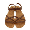 Tipsietoes Crossed Barefoot Leather Flat Sandals for Women - Ravello Barefoot Shoes