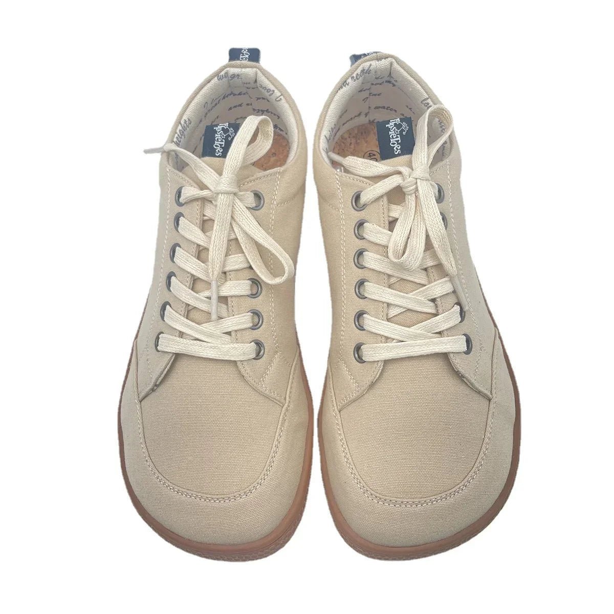 Tipsietoes Natural Cotton Canvas Barefoot Sneakers - Zero Drop, Wide Toe Box - Ravello Barefoot Shoes