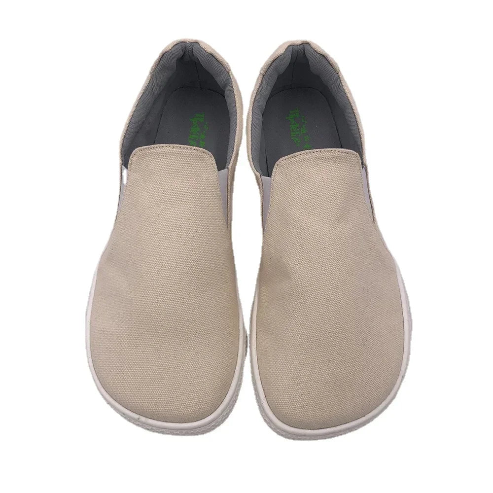 Tipsietoes Spring Barefoot Canvas Flats for Women - Zero Drop Sole, Wide Toe Box, Lightweight Minimalist Shoes - Ravello Barefoot Shoes