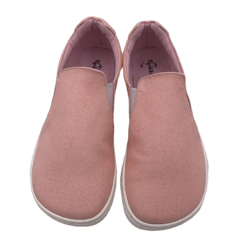 Tipsietoes Spring Barefoot Canvas Flats for Women - Zero Drop Sole, Wide Toe Box, Lightweight Minimalist Shoes - Ravello Barefoot Shoes