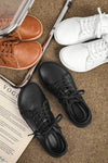 Zero Drop Wide Fit Leather Sneakers - Ravello Barefoot Shoes