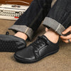 Zero Drop Wide Fit Leather Sneakers - Ravello Barefoot Shoes